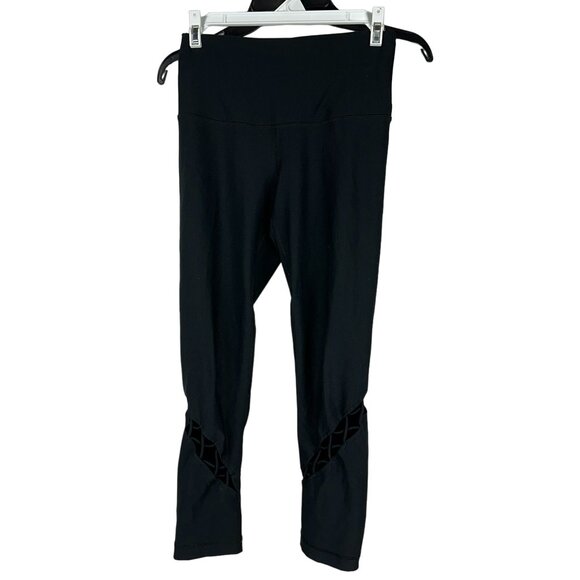90 Degree By Reflex Black High-Waist Mesh Detail Leggings Size XS - Picture 1 of 6
